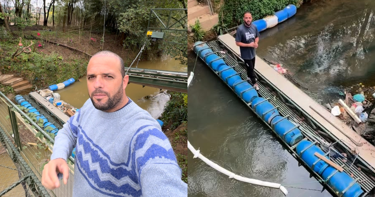 Ex-vendedor cria ecobarreira para limpar rio na sua cidade natal e recebe apoio após denúncia de vizinho